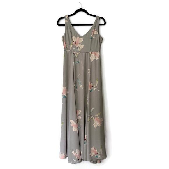 Show Me Your Mumu Jenn Maxi Dress, Grey Pink Floral, Small - Picture 3 of 6